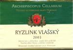 Etiketa Ryzlink vlašský 2003 pozdní sběr - Moravské vinařské závody s.r.o. Hukvaldy.