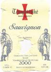 Etiketa s pečetí Sauvignon 2000 odrůdové jakostní - Templářské sklepy Čejkovice.