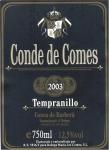Etiketa Conde de Comes 2003 Denominación de Origen (DO) - Bodega Masia Les Comes, S.L., Španělsko.