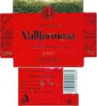 Etiketa Vallformosa 2001 Denominación de Origen (DO) (Crianza) - Masía Vallformosa S.A., Vilobí del Penedès, Španělsko.