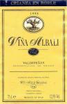 Etiketa Viña Albali 1998 Denominación de Origen (DO) (Crianza) - Viña Albali Reservas S.A., Španělsko.