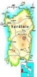 Mapa viničních podoblastí Sardínie.