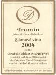 Viněta vína Tramín červený 2004 slámové. 