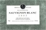 Etiketa Sauvignon blanc 2003.