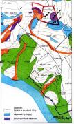 Geologická mapka (in Vanek, Mrhal, Karasová: Príprava pôdy pred zakladaním vinohradu; Vinařský obzor 4/2002